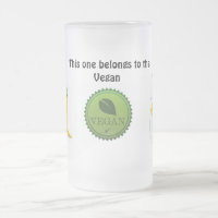 Tasse végétalienne chaude en verre givré de
