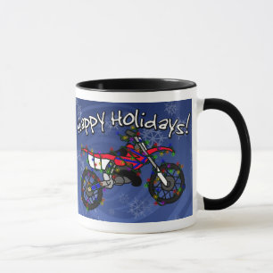 Tasse Vélo rouge de saleté de Noël