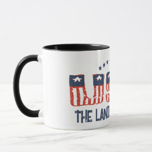 Tasse version grunge patriotique Terre de liberté
