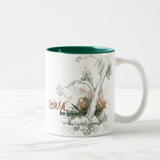 Tasse verte d'arbre de l'Iowa (Droit)