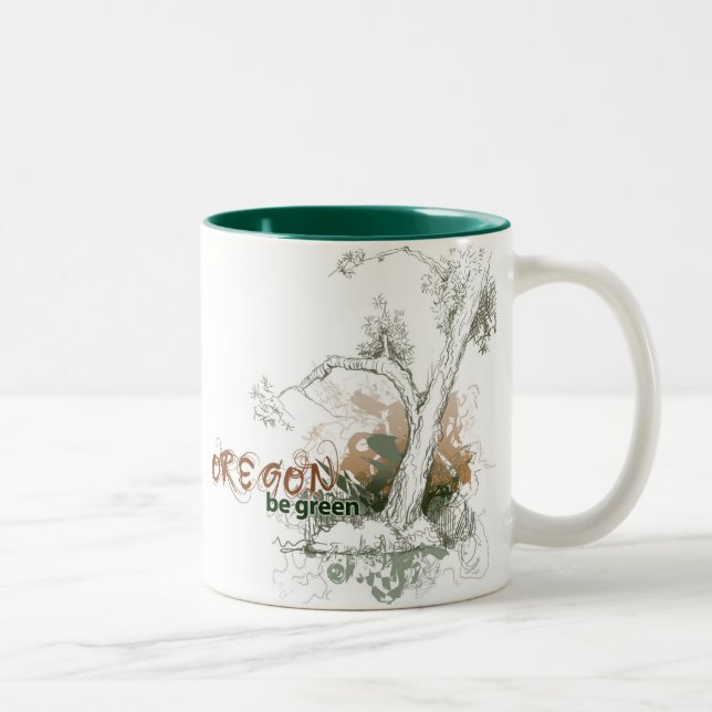 Tasse verte d'arbre de l'Orégon (Droit)