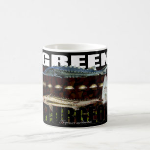 Tasse verte de collage d'esturgeon