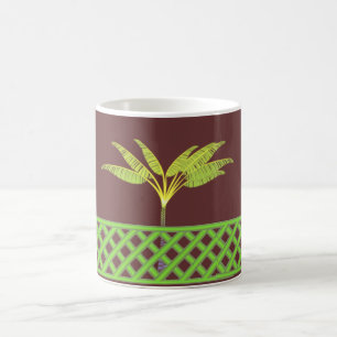 Tasse verte de coutume de trellis