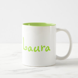 Tasse verte et blanche du ton deux avec la