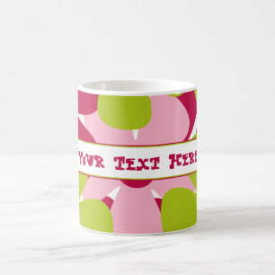 Tasse verte et rose de fleurs