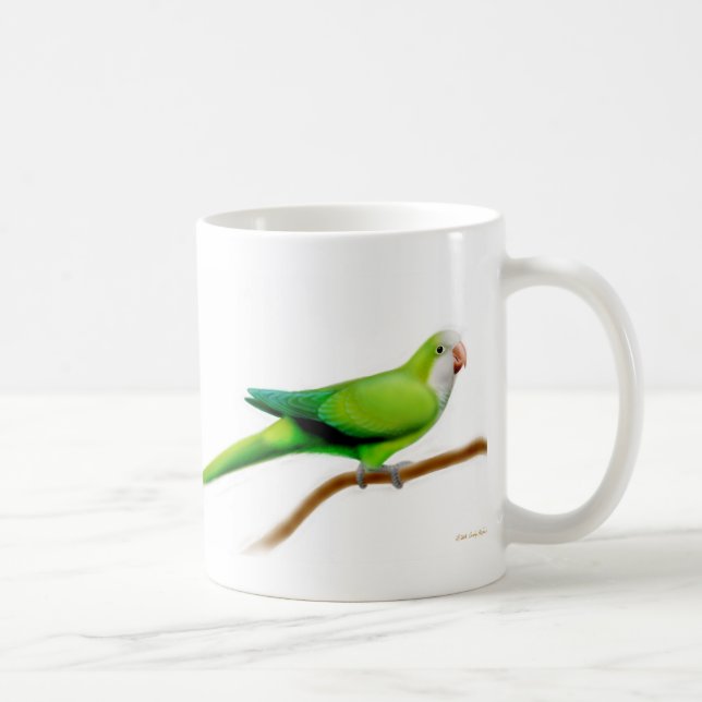 Tasse verte fraîche de perroquet de quaker (Droite)