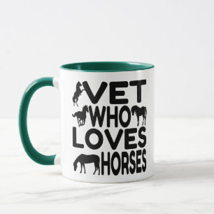 Tasse Vet qui aime les chevaux