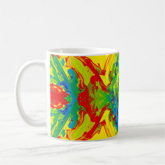 Tasse Vibrante à Éclaboussures de Peinture Abstrai
