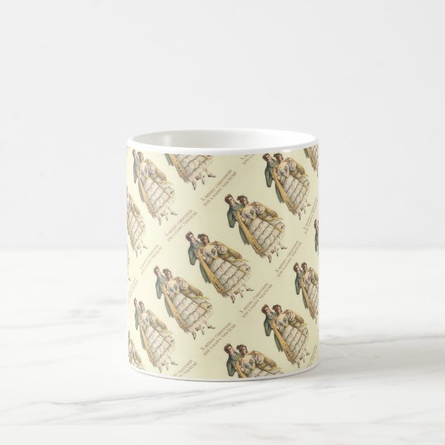 Tasse victorienne de Noël de couples vintages (Centre)