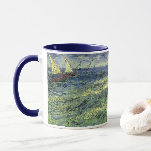 Tasse Vincent van Gogh - La mer à Saintes Maries (Avec donut)