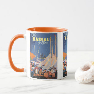 Tasse Vintage Bahamas Travel Art, Fly Nassau par Clipper