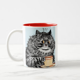 Tasse vintage de cadeau d'art de chat de tasse de