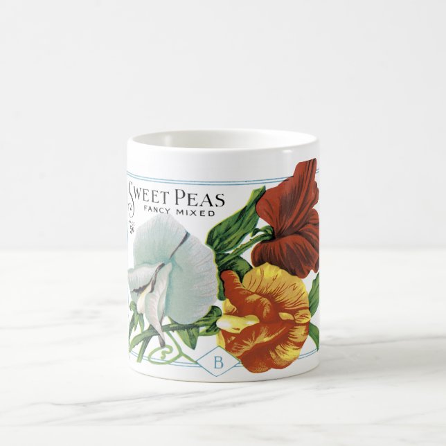 Tasse vintage de paquet de graine de pois doux (Centre)