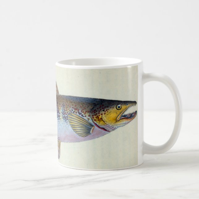 Tasse vintage de poissons de truite (Droite)