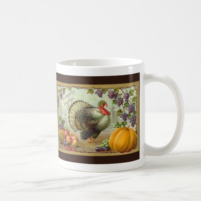 Tasse vintage de salutations de thanksgiving (Droite)