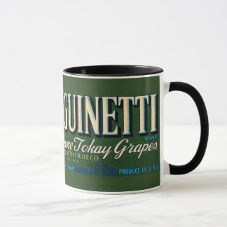 Tasse vintage d'étiquette de caisse de raisins de