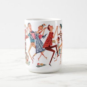 Tasse vintage d'illustration de partie