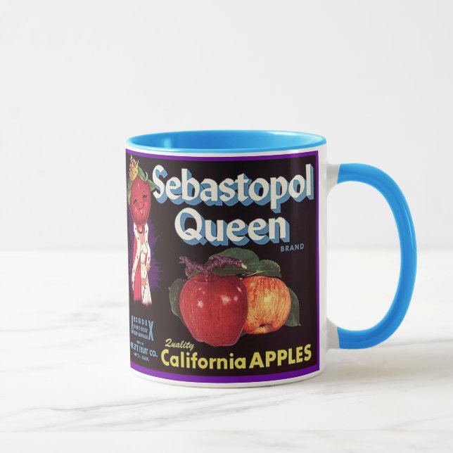 TASSE ~ VINTAGER KISTEN-AUFKLEBER (Rechts)