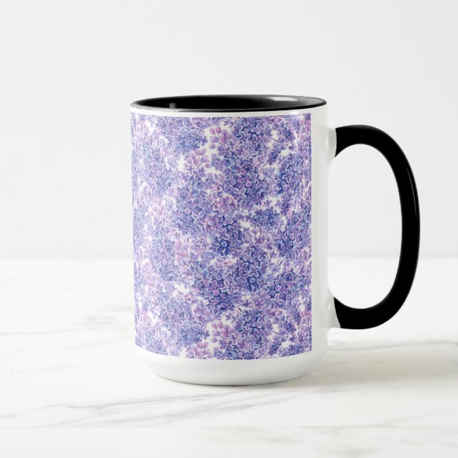 Tasse Violette aquarelle fleurs lilas (Droite)