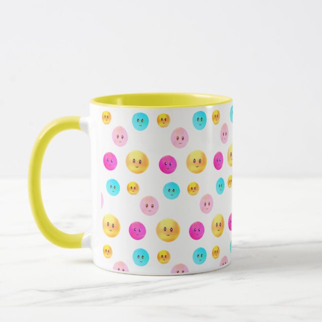 Tasse Visages Heureux Multicolores Mignons (Gauche)