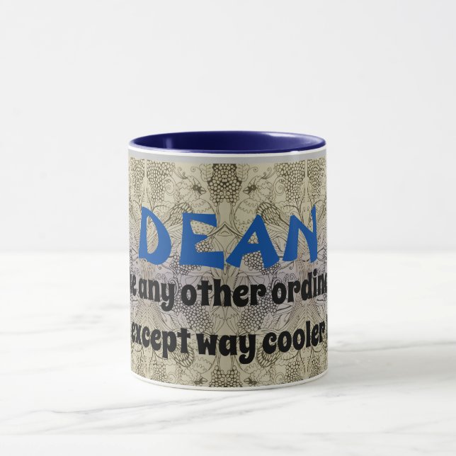 Tasse - (Vogel- und Blumenmotiv) Namen - Dean (Zentrum)