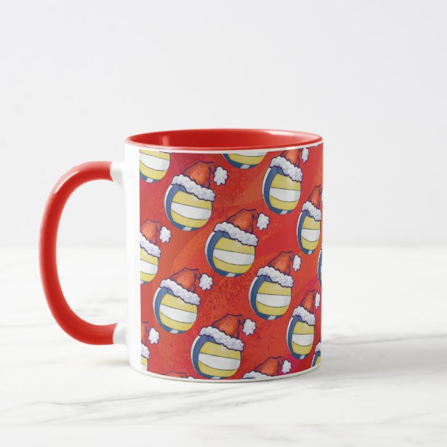Tasse Volley-ball avec Casquette de Noël (Gauche)