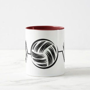 Tasse Volleyball drôle de pinceau - rythme noir