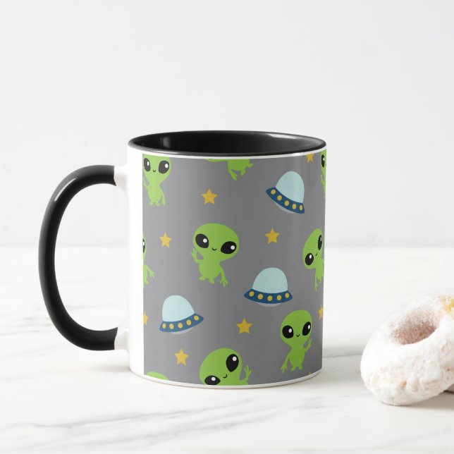 Tasse von Außerirdischen (Mit Donut)