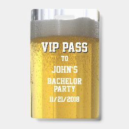 Tasse von Bier-Junggeselle-Party VIP-Abzeichen Ausweis