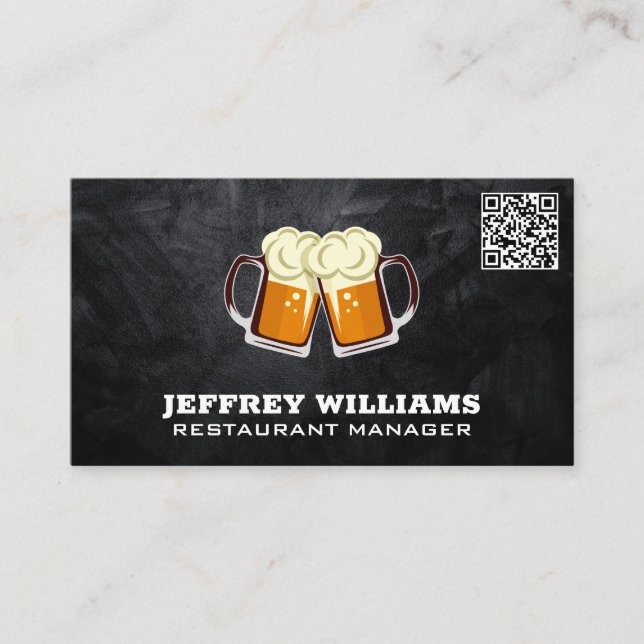 Tasse von Biertoast | QR Code Business Card Visitenkarte (Vorderseite)