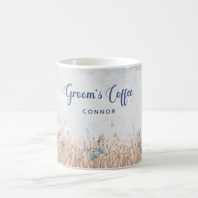 Tasse von Blütenblumen und Weizenfeld (Mittel)