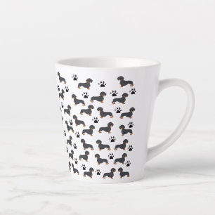 Tasse von Dackel- und Druckmustern