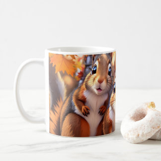 Tasse von Eichhörnchen mit realistischem 3D-Effekt