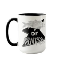 Tasse von Fischen oder Verschwinden - Monochrom