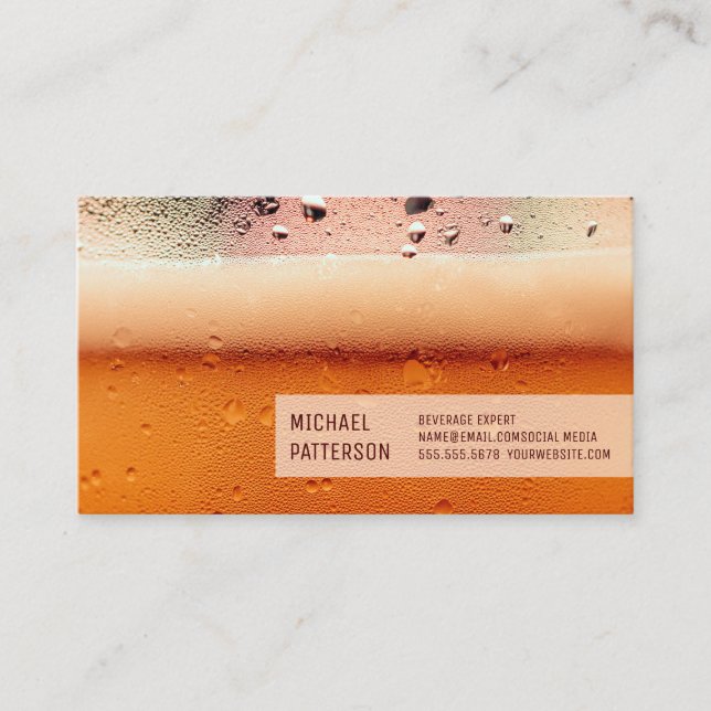 Tasse von Frostier Bier | Restaurateur Business Ca Visitenkarte (Vorderseite)