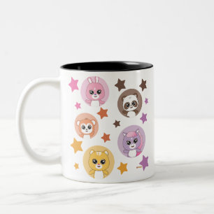 Tasse von funkelnden Sternen und Süßen Tieren