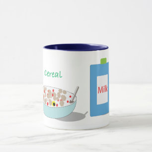 Tasse von Getreide und niedlichem Cartoon