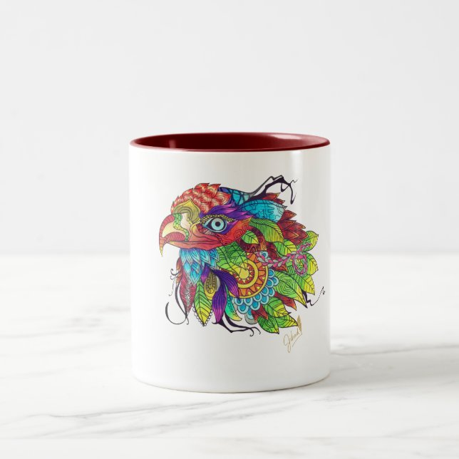 Tasse von handfarbenen Vögeln - Beruhigung von Nat (Mittel)