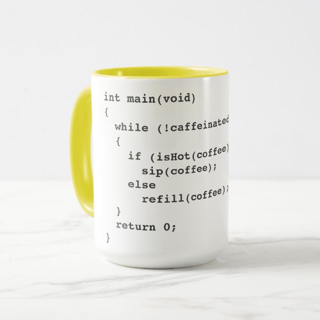 Tasse von Kaffeecode für Softwareentwickler (Vorderseite Links)