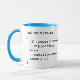 Tasse von Kaffeecode für Softwareentwickler