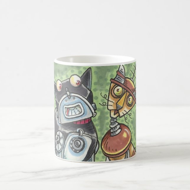 Tasse von Katzen- und Dog-Robotern (Mittel)