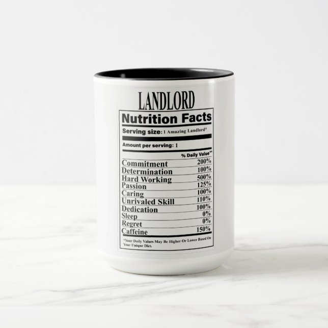 Tasse von Landlord Nutrition Fakten (Zentrum)