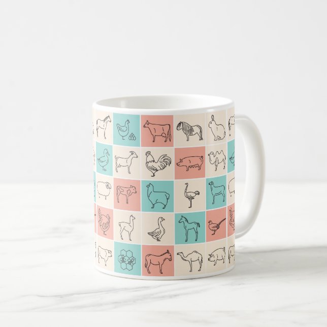 Tasse von Landtieren - Niedliche und rustikale Bau (VorderseiteRechts)