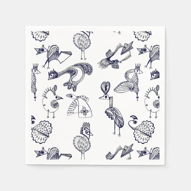 Tasse von Märchenvögeln Serviette (Vorderseite)