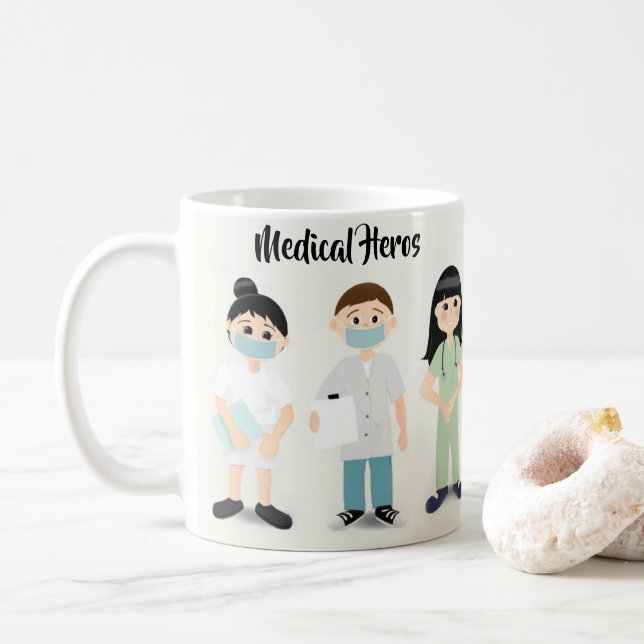Tasse von medizinischem Heros mit Krankenschwester (Mit Donut)