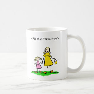 Tasse von Mutter- und Tochter-Familienzeichen