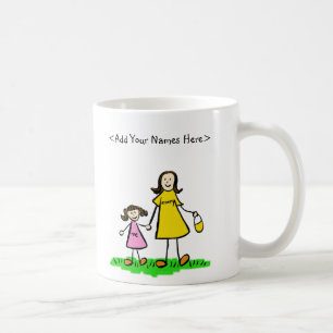 Tasse von Mutter- und Tochter-Familienzeichen