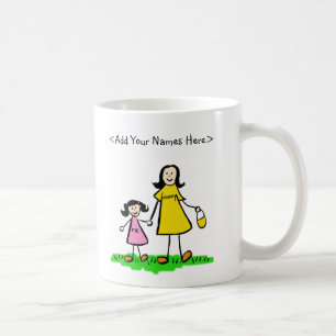 Tasse von Mutter- und Tochter-Familienzeichen