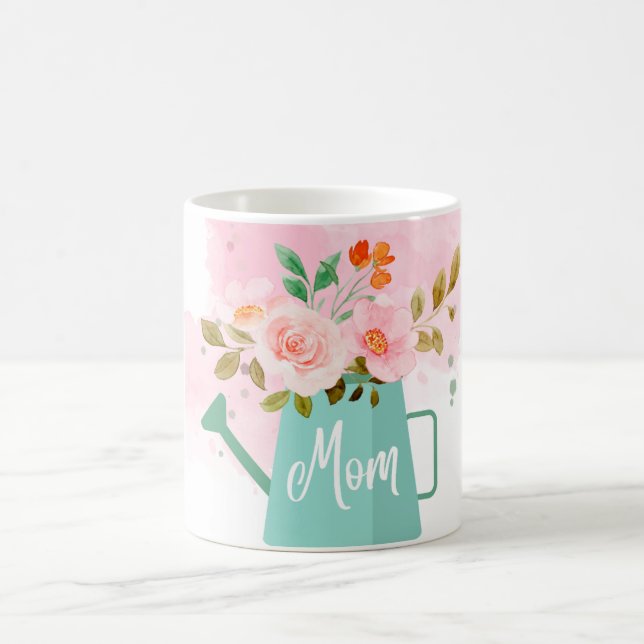 Tasse von Müttern mit Wasserkocher und Blume (Mittel)
