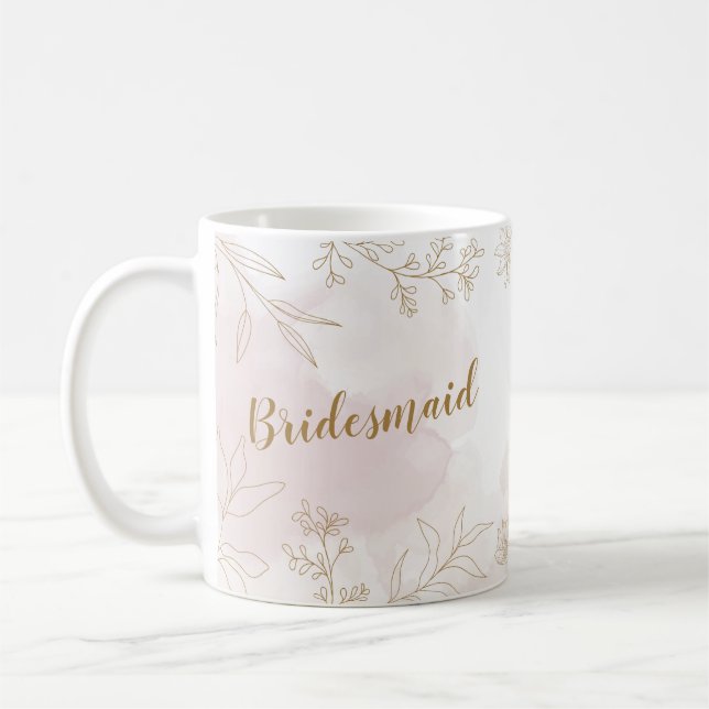 Tasse von Rosa und Goldfloral (Links)